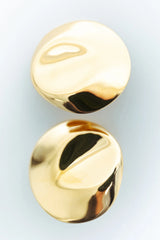 Dented Medallion Earrings - Gold