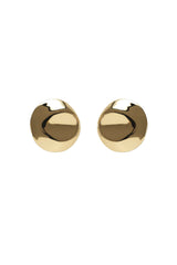 Dented Medallion Earrings - Gold