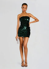 Nolia Sequin Dress - Pine