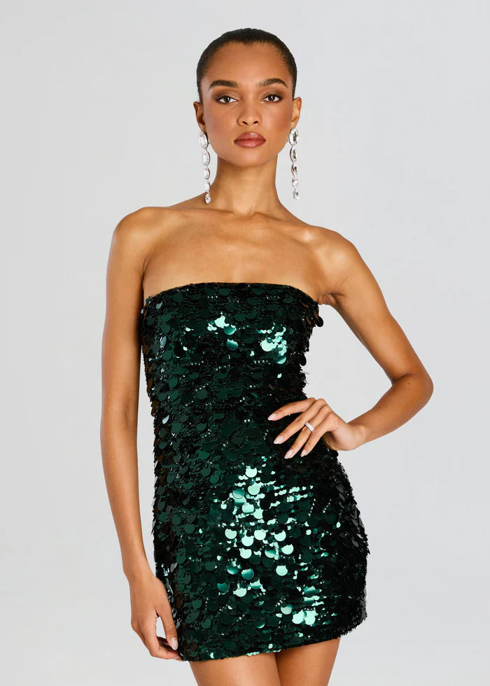 Nolia Sequin Dress - Pine