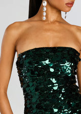 Nolia Sequin Dress - Pine