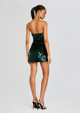 Nolia Sequin Dress - Pine