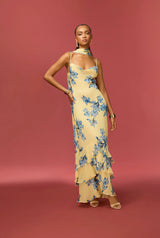 Cowl Maxi Dress - Yellow - BLVD