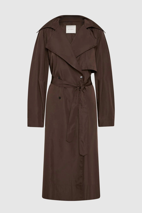 Paper Taffeta Relaxed Trench - Mocha