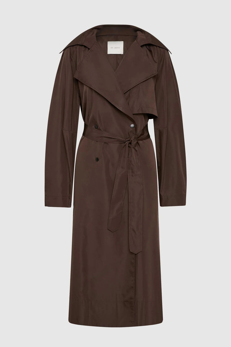 Paper Taffeta Relaxed Trench - Mocha