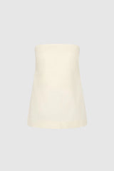 Strapless Rouleau Tie Top - Ivory - BLVD