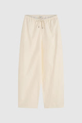 Fine Drawstring Relaxed Pants - Ivory - BLVD