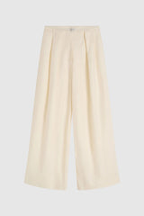 Pleat Loop Pants - Ivory - BLVD