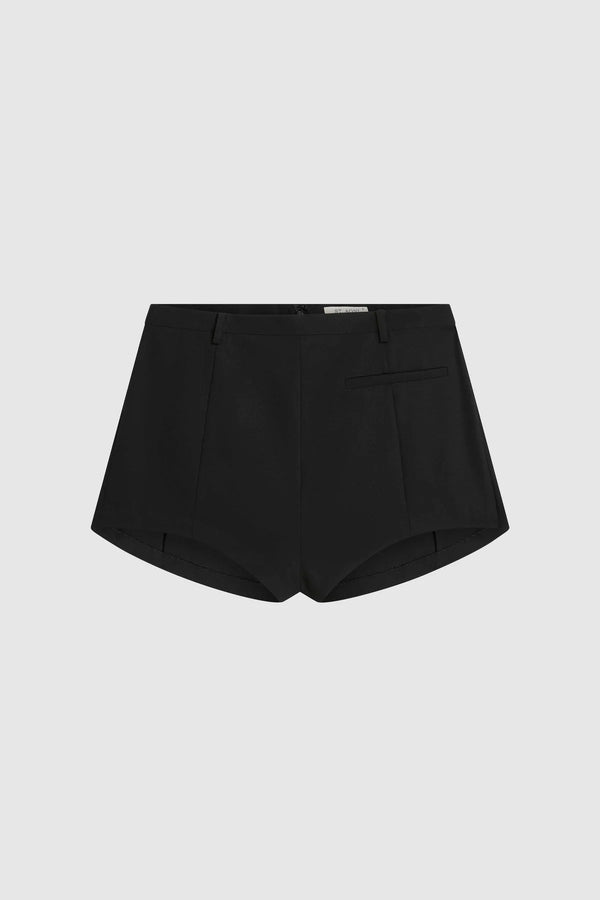 Wool Tailored Mini Short - Black