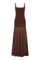 Sheer Silk Circle Hem Dress - Liqueur