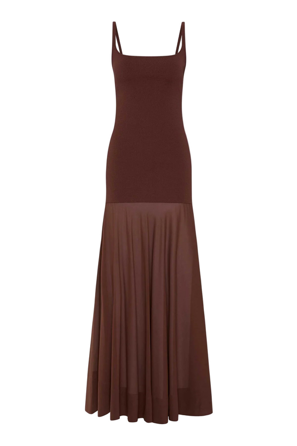 Sheer Silk Circle Hem Dress - Liqueur