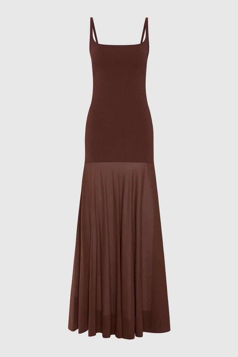 Sheer Silk Circle Hem Dress - Liqueur