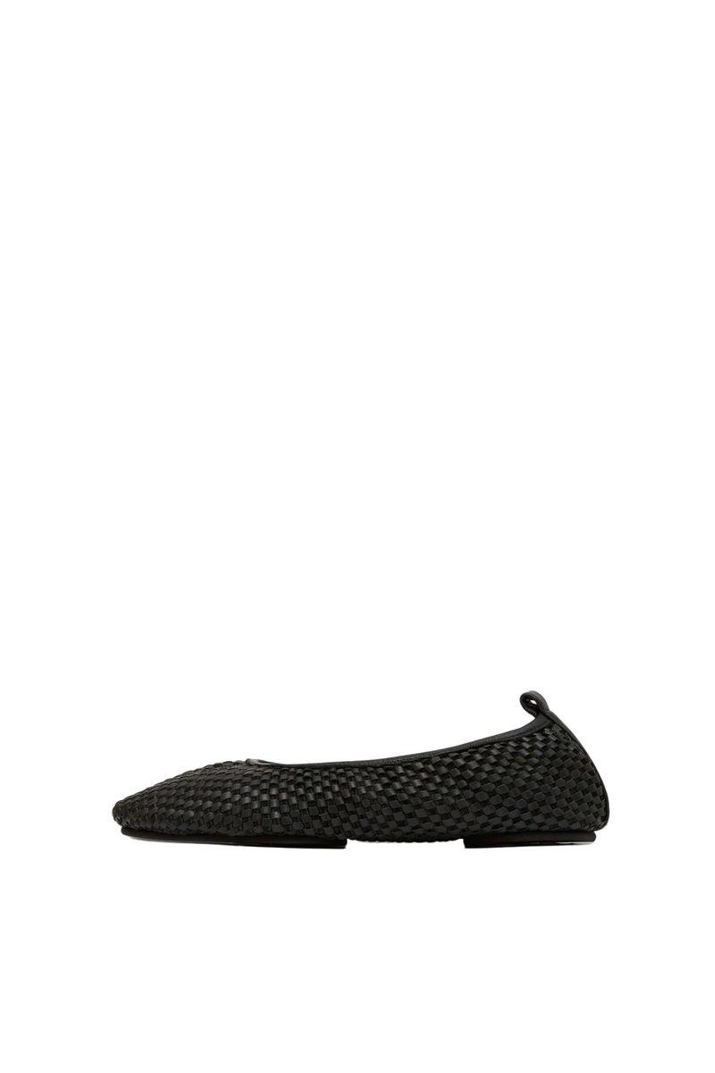 Lattice Wave Ballet Flat - Black
