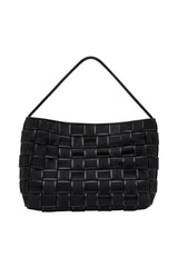 Border Woven Large Tote - Black