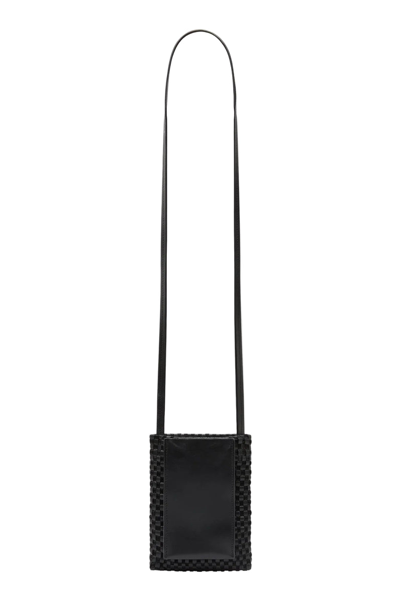 Lattice Contrast Sling Pouch - Black