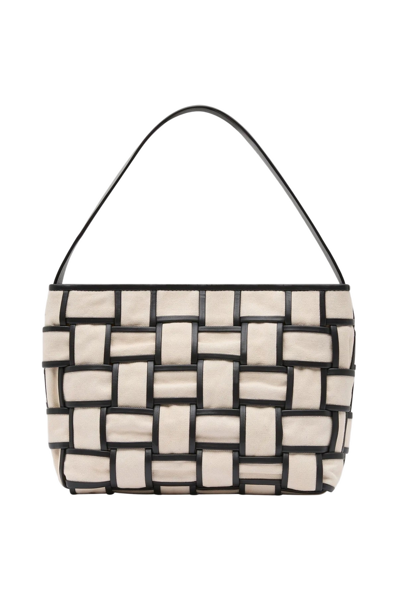 Border Woven Mini Tote - Canvas