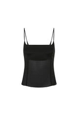 Stretch Silk Cami - Black