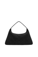 Suede Woven Hobo Bag - Washed Black