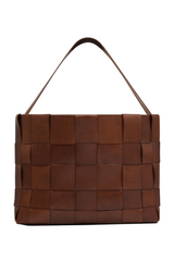Woven Large Tote - Chestnut