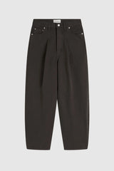 Canvas Mid Rise Barrel Jeans - Ash - BLVD