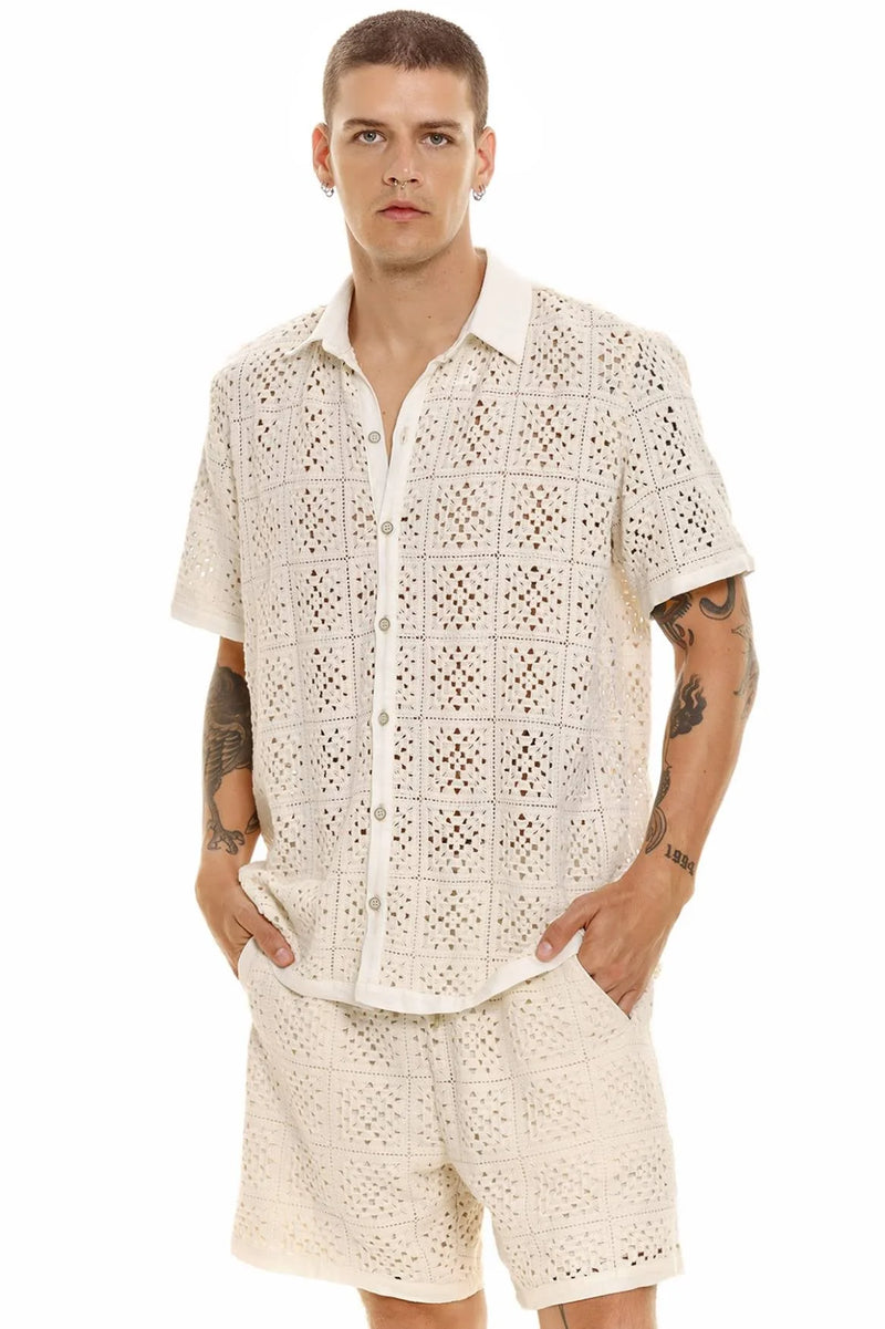 Jared Crochet Shirt - Gres
