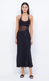 Marina Halter Maxi Dress - Black