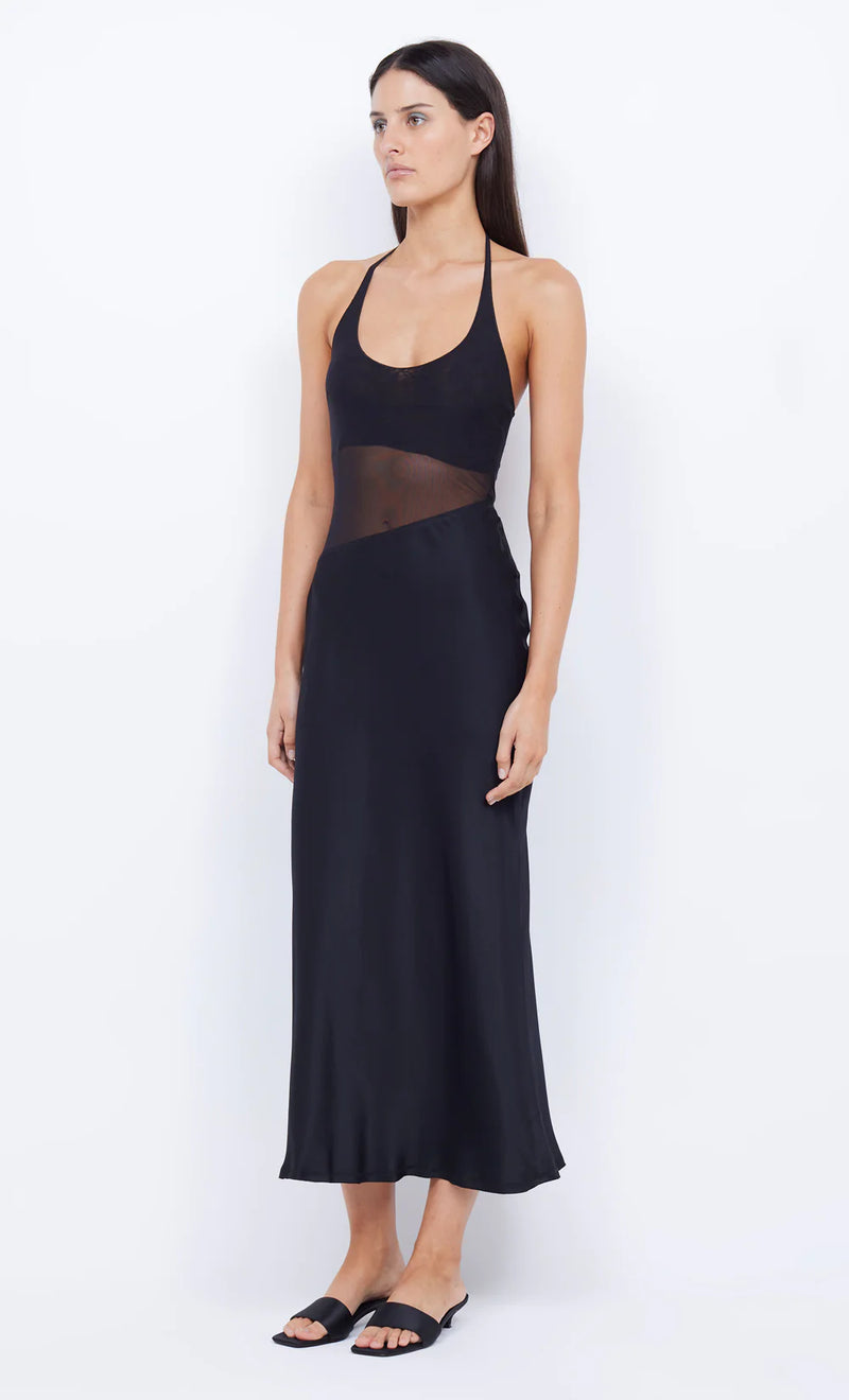 Marina Halter Maxi Dress - Black