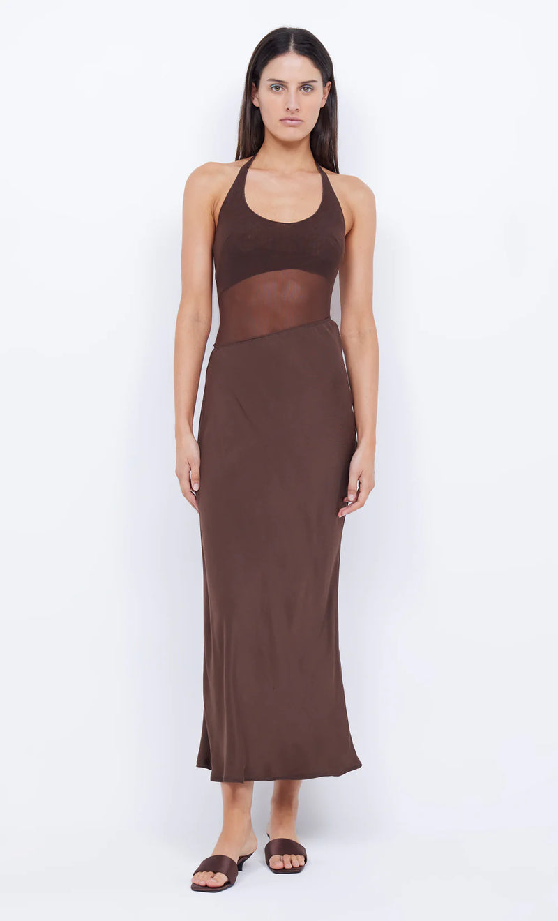 Marina Halter Maxi Dress - Cocoa