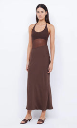 Marina Halter Maxi Dress - Cocoa