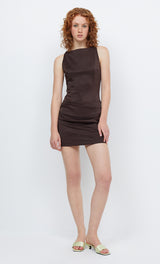 Jones Boatneck Mini Dress - Cocoa