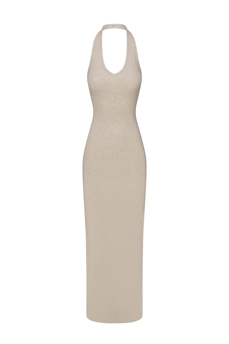 Halter Maxi Dress - Oatmeal