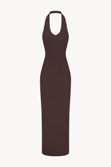 Halter Maxi Dress - Espresso
