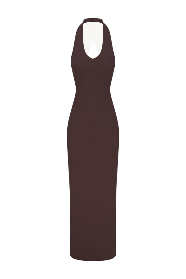 Halter Maxi Dress - Espresso