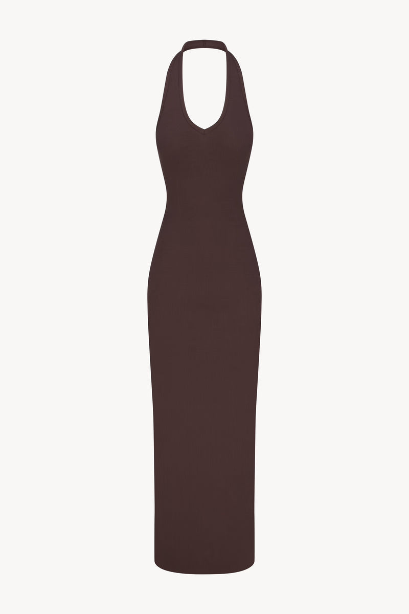 Halter Maxi Dress - Espresso
