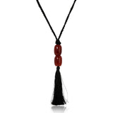 Crisia Necklace - Black/Burgundy