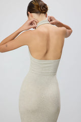 Halter Maxi Dress - Oatmeal