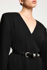 Hollyhock Croco - Black Croco / Silver