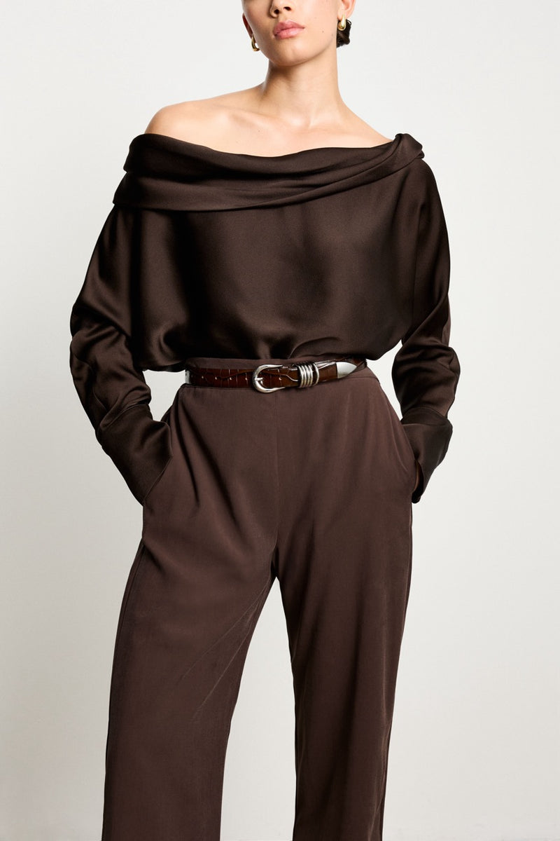 Hollyhock Croco - Dark Chocolate / Silver