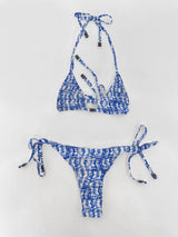 Beaded Triangle Top - Optic Blue