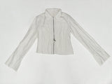 Cut Out Zip Shirt - Ecru