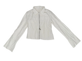 Cut Out Zip Shirt - Ecru