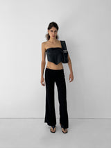 Low Waist Tailored Trousers - Black