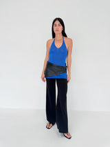 Sheer Knit Dress - Electric Blue