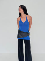 Sheer Knit Dress - Electric Blue