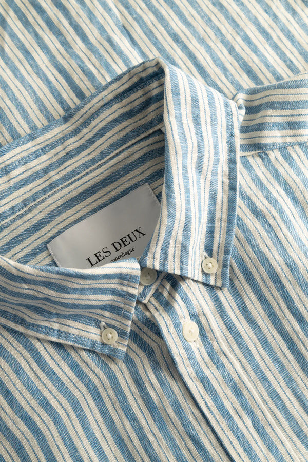 Kris Linen S/S Shirt - Washed Denim