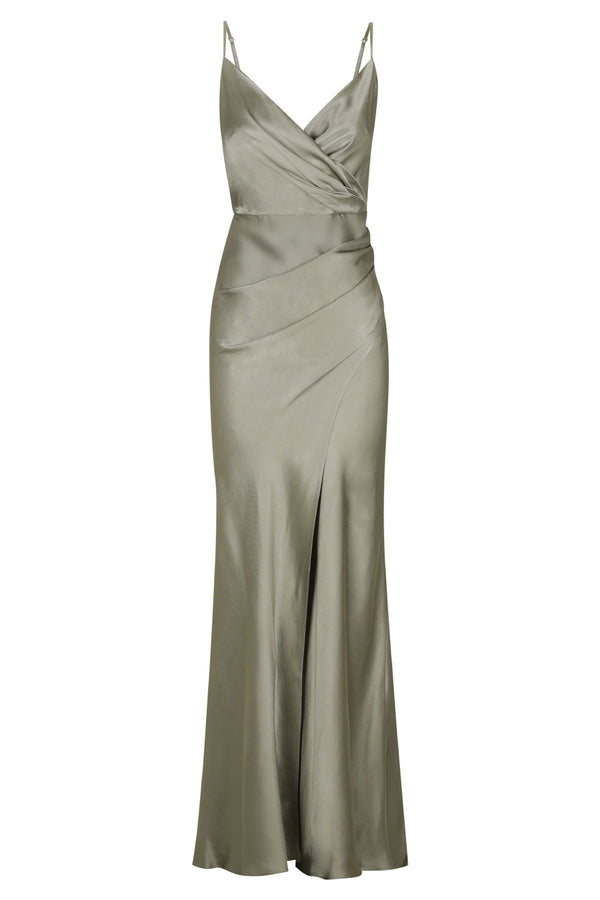 La Lune Cross Draped Maxi Dress - Sage