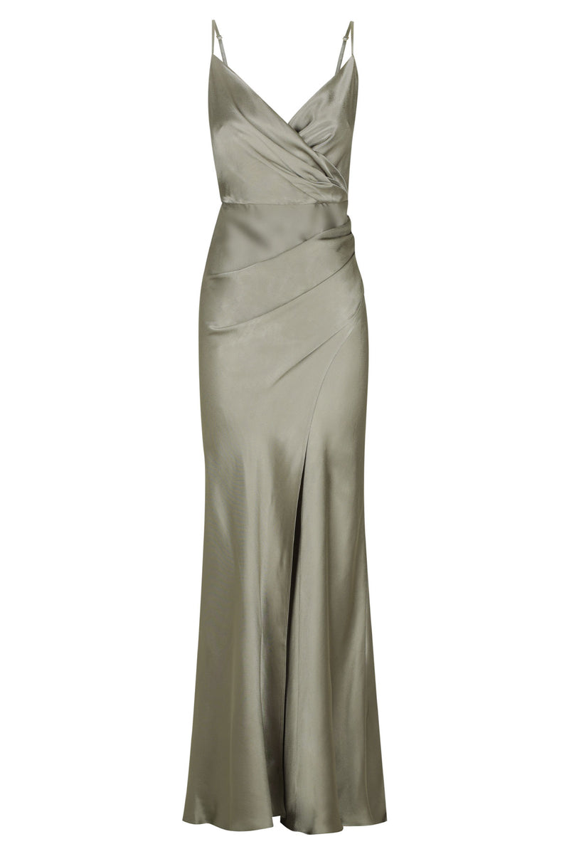 La Lune Cross Draped Maxi Dress - Sage