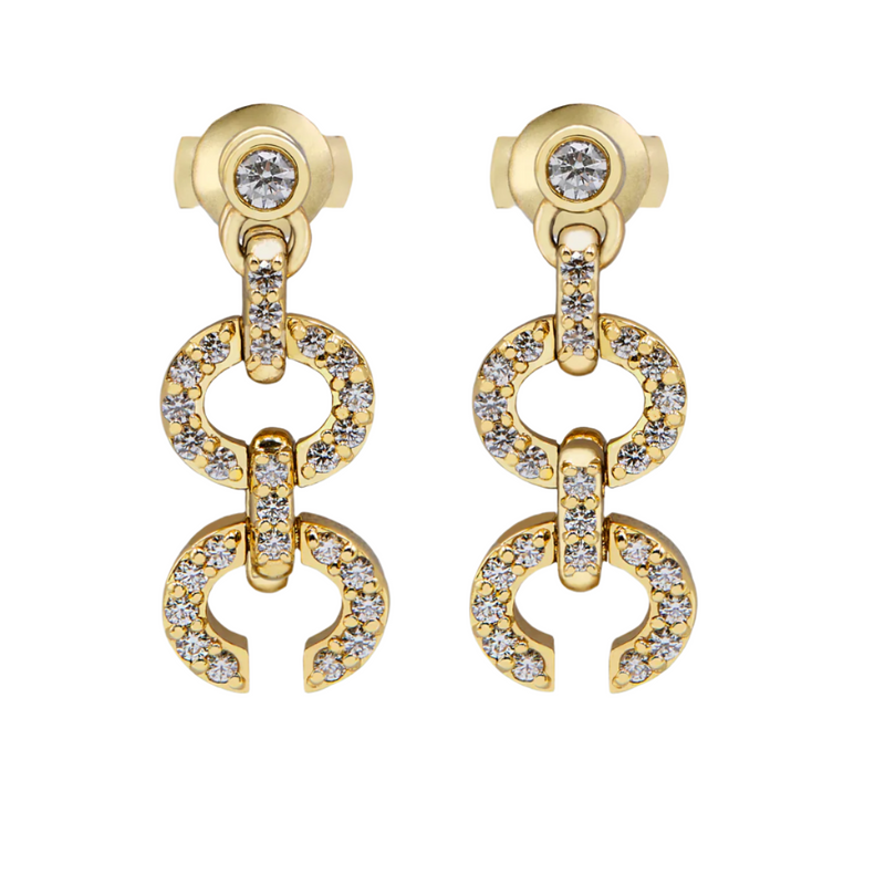 Links Large HC Logo Earrings - Gold