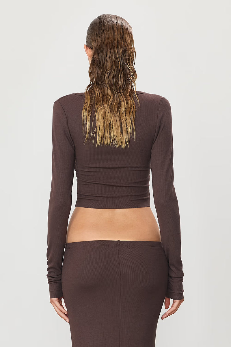 Cropped Cardigan - Espresso