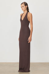 Halter Maxi Dress - Espresso